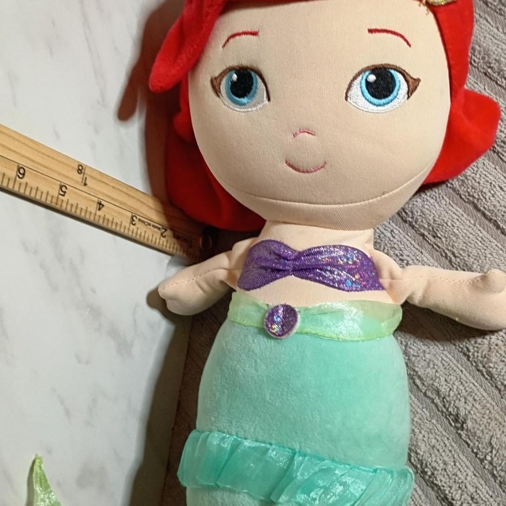 Disney Baby Ariel Plush Little Mermaid Stuffed Doll Kids Preferred Red Hair 12"